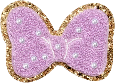 Stoney Clover Lane Grape Disney Minnie Mouse Pearl Bow Patch In Pink