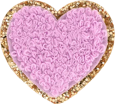 Stoney Clover Lane Grape Mini Glitter Varsity Heart Patch In Purple