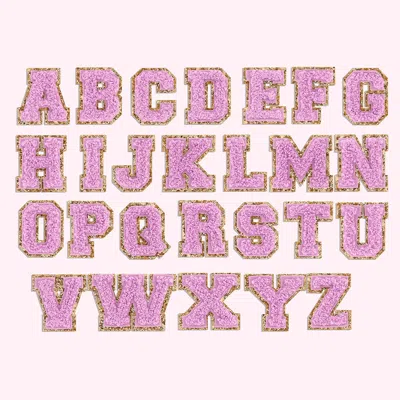 Stoney Clover Lane Grape Mini Glitter Varsity Letter Patch In Pink