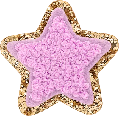 Stoney Clover Lane Grape Mini Glitter Varsity Star Patch In Pink