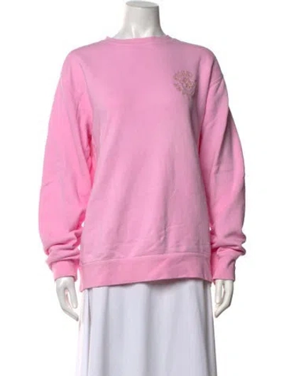 Pre-owned Stoney Clover Lane Graphic Print Crew Neck Sweatshirt In Pink