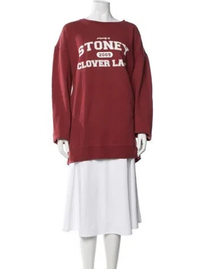 Pre-owned Stoney Clover Lane Graphic Print Crew Neck Sweatshirt In Red