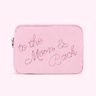 Stoney Clover Lane Hand Embroidered Custom 5 Word Large Pouch