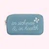 STONEY CLOVER LANE HAND EMBROIDERED IN SICKNESS & IN HEALTH SMALL POUCH