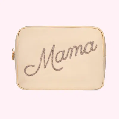 Stoney Clover Lane Hand Embroidered Mama Large Pouch In Neutral
