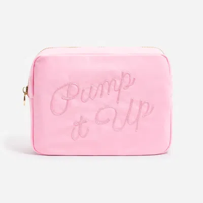 Stoney Clover Lane Hand Embroidered Pump It Up Large Pouch