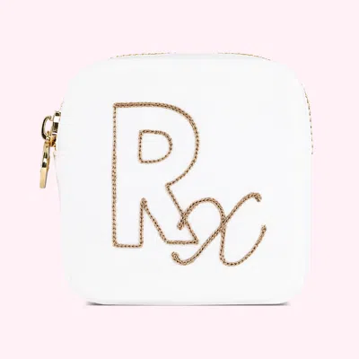 Stoney Clover Lane Hand Embroidered Rx Mini Pouch In White
