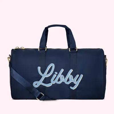 Stoney Clover Lane Hand-embroidered Sapphire Custom Duffle Bag In Blue