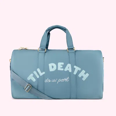 Stoney Clover Lane Hand Embroidered Til Death Do Us Part Classic Duffle In Blue