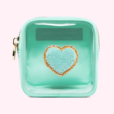 Stoney Clover Lane Heart Clear Front Mini Pouch In Green