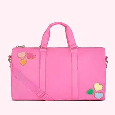 Stoney Clover Lane Heart Duffle Bag In Pink
