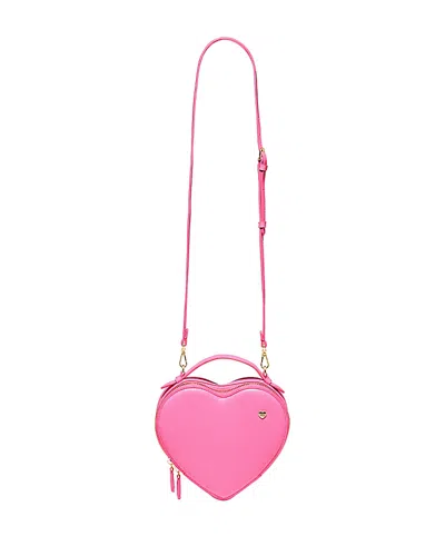 Stoney Clover Lane Heart Faux Leather Mini Crossbody Bag In Bubblegum