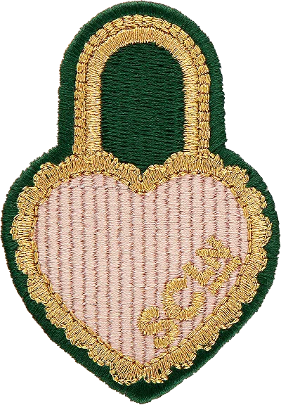 Stoney Clover Lane Heart Lock Patch In Gold