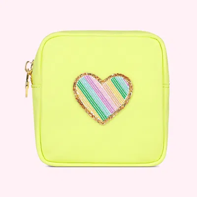 Stoney Clover Lane Heart Mini Pouch In Yellow