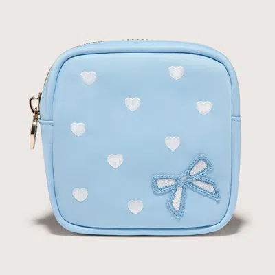 STONEY CLOVER LANE HEARTS & BOWS EMBROIDERED MINI POUCH