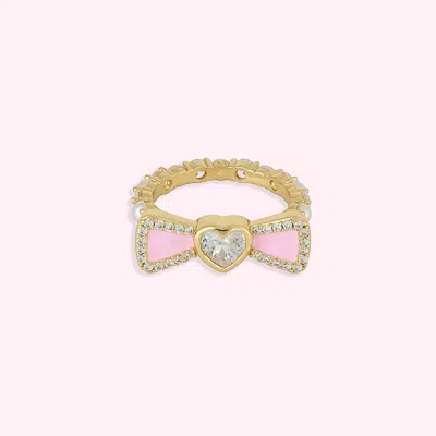 Stoney Clover Lane Hey Maeve Bow Ring In Gold