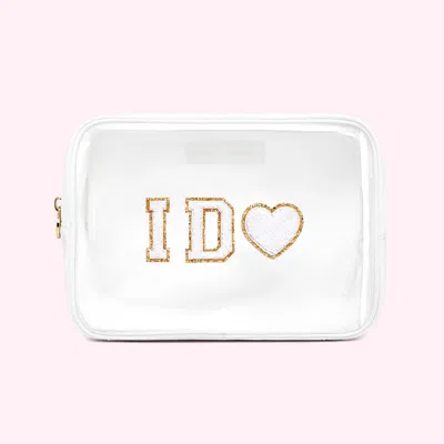 Stoney Clover Lane I Do Clear Front Large Pouch In White