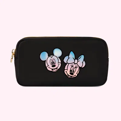 Stoney Clover Lane Iridescent Disney Mickey & Minnie Small Pouch In Black