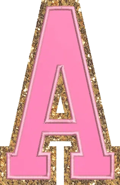 Stoney Clover Lane Jumbo Bubblegum Glitter Varsity Letter Patch In Pink