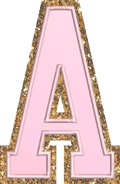 Stoney Clover Lane Jumbo Flamingo Glitter Varsity Letter Patch In Pink