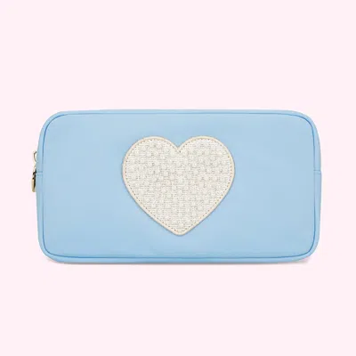 Stoney Clover Lane Jumbo Heart Small Pouch In Blue