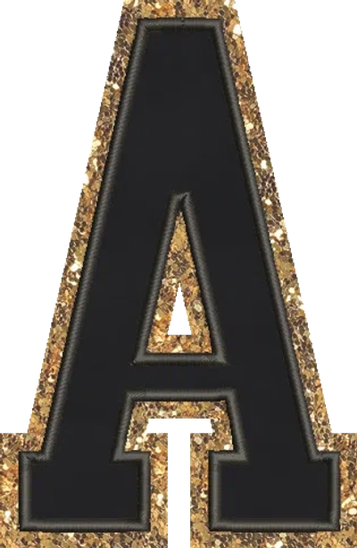 Stoney Clover Lane Jumbo Noir Glitter Varsity Letter Patch In Black