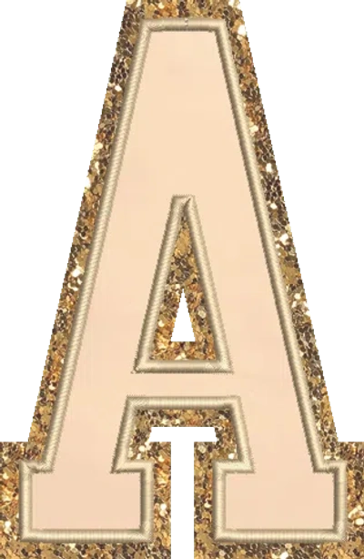 Stoney Clover Lane Jumbo Sand Glitter Varsity Letter Patch In Neutral