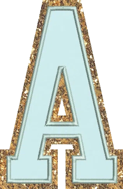 Stoney Clover Lane Jumbo Sky Glitter Varsity Letter Patch In Blue