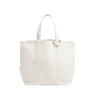 Stoney Clover Lane Large Canvas Tote In White