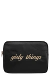 Stoney Clover Lane Large Girly Things Nylon Pouch In Black