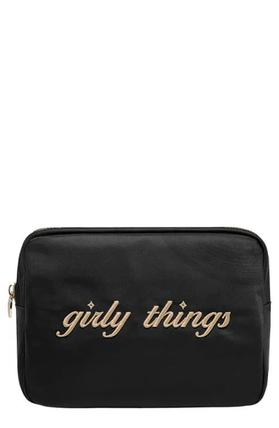 Stoney Clover Lane Large Girly Things Nylon Pouch In Black
