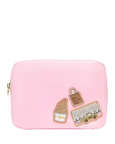 Stoney Clover Lane Large Pouch With 3 Bloomingdale's Patches In Pink