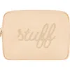 Stoney Clover Lane Large Stuff Embroidered Nylon Pouch In Sand