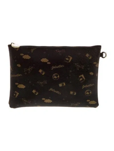 Pre-owned Stoney Clover Lane Leather Clutch In Black