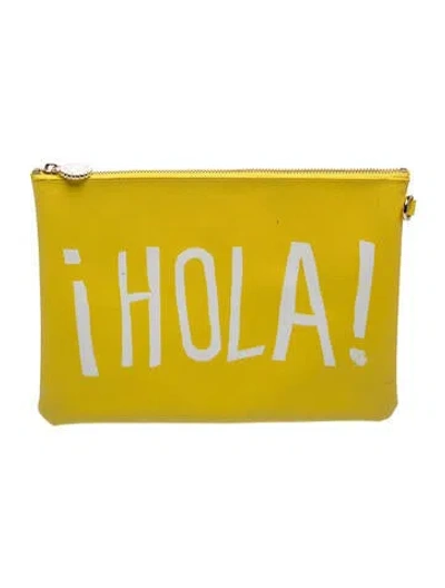 Pre-owned Stoney Clover Lane Leather Clutch In Yellow