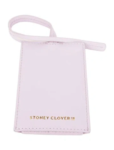 Pre-owned Stoney Clover Lane Leather Luggage Tag In Purple