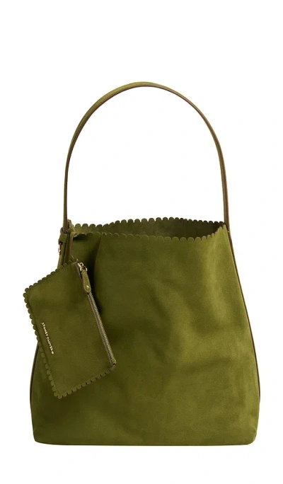 Stoney Clover Lane Leather Pittsford Slouchy Shoulder Bag In Olive