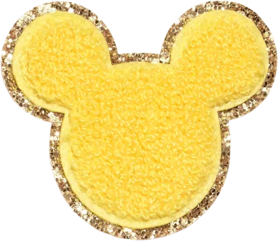 Stoney Clover Lane Babies' Lemon Disney Mickey Mouse Glitter Patch In Yellow