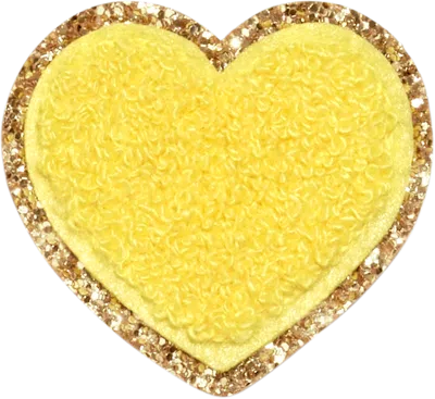 Stoney Clover Lane Lemon Glitter Varsity Heart Patch In Yellow
