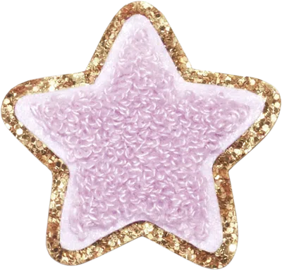 Stoney Clover Lane Lilac Glitter Varsity Star Patch In Gold