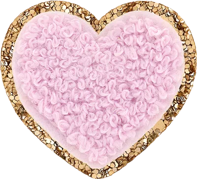 Stoney Clover Lane Lilac Mini Glitter Varsity Heart Patch In Pink