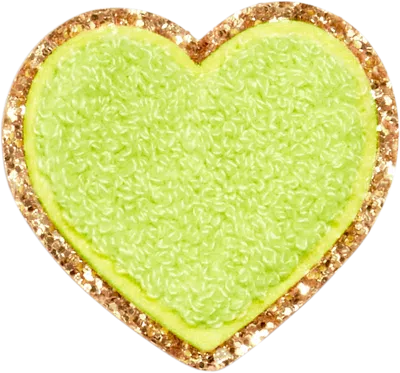Stoney Clover Lane Lime Glitter Varsity Heart Patch In Green