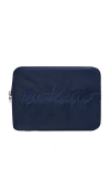 Stoney Clover Lane Makeup Embroidered Large Pouch In Navy