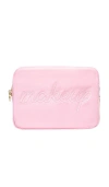 Stoney Clover Lane Makeup Embroidered Large Pouch In Pink