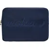 Stoney Clover Lane Makeup Embroidered Nylon Pouch In Blue