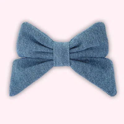 Stoney Clover Lane Medium Bow In Denim In Blue