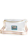 Stoney Clover Lane Miami Dolphins Clear Fanny Pack Sand/white In Sand/white