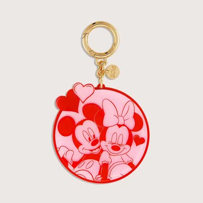 Stoney Clover Lane Mickey & Minnie Mouse Glitter Bag Charm In Pink
