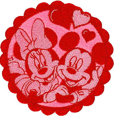 Stoney Clover Lane Mickey & Minnie Mouse Scalloped Circle Patch