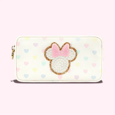 Stoney Clover Lane Mickey & Minnie Pastel Hearts Small Pouch In White